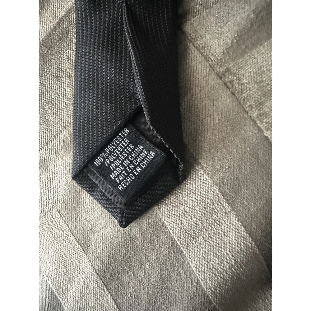 Perry Ellis Portfolio Tie Mens One Size Black Textured Solid Necktie‎ Formal